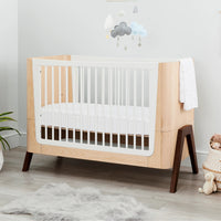 Hera Convertible Cot Bed Natural & Walnut