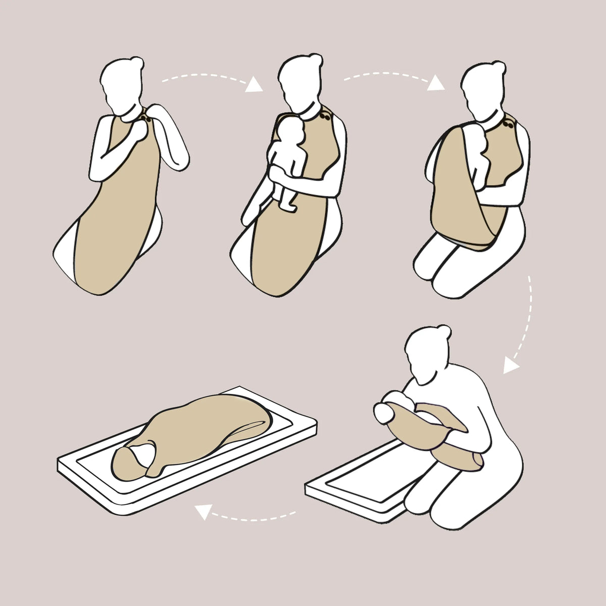 Cuddledry 'Hands-free' baby towel white