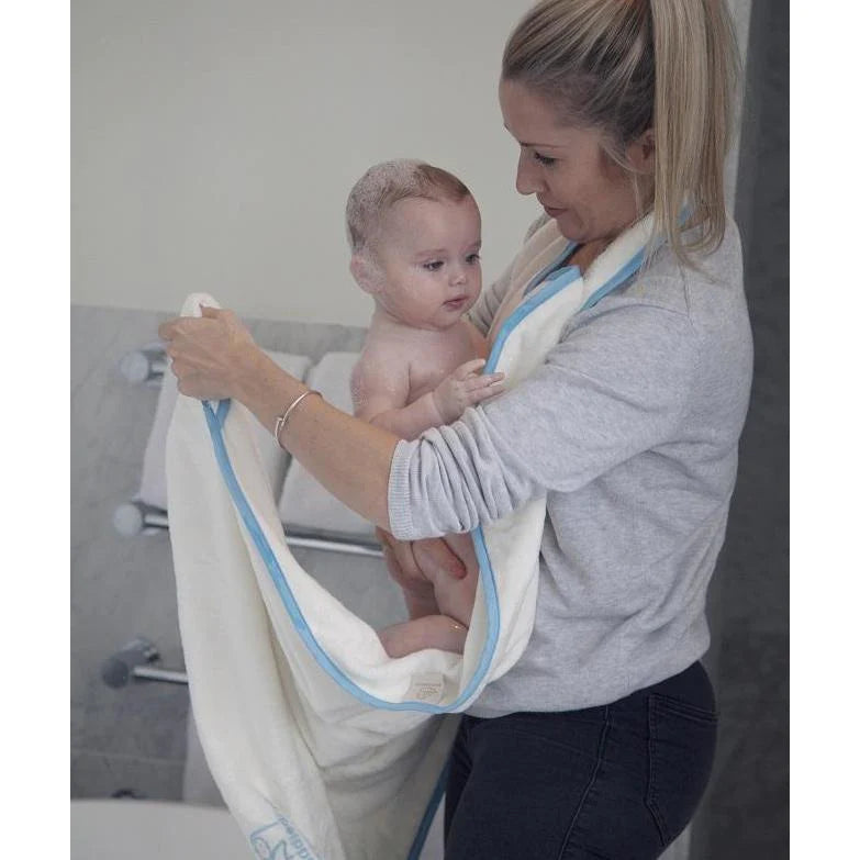 Cuddledry 'Hands-free' baby towel blue edge