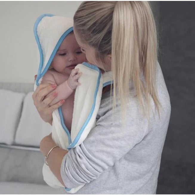 Cuddledry 'Hands-free' baby towel blue edge