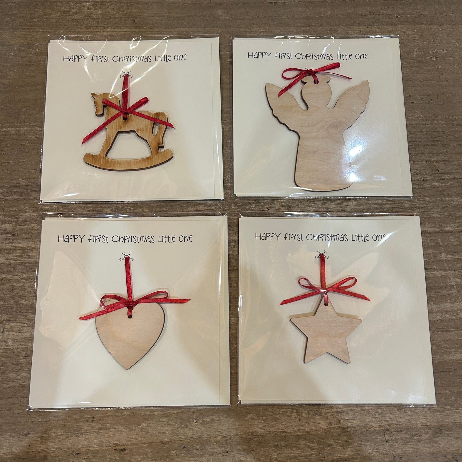 Wooden Christmas Ornament Card Large