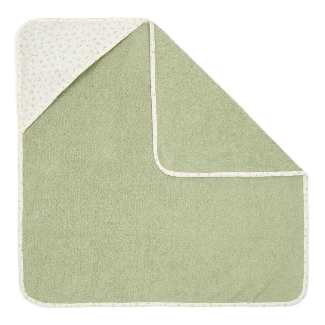 Hooded towel muslin Blueberry Leaves - 100x100 cm