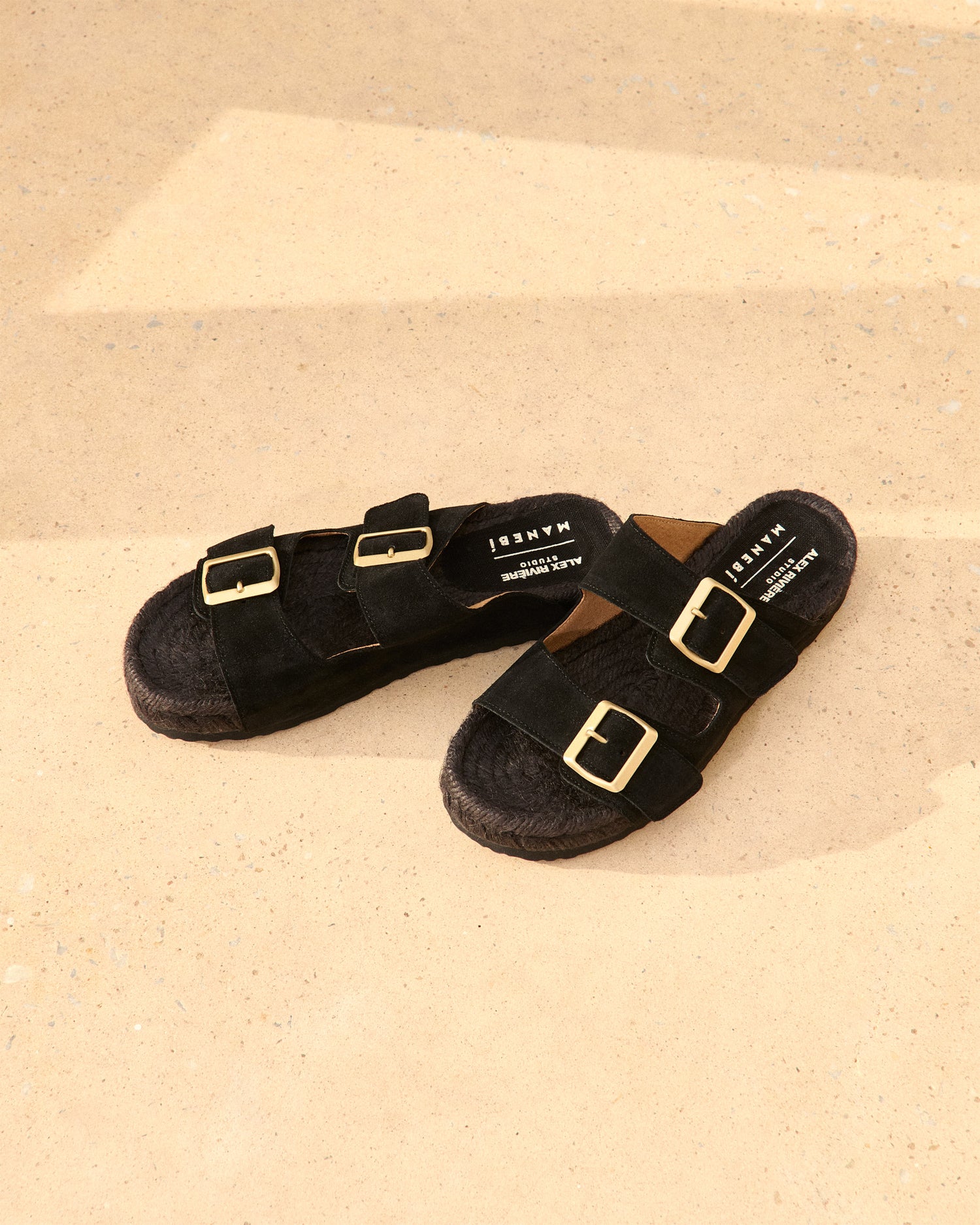 Women's Suede Nordic Sandals - Black