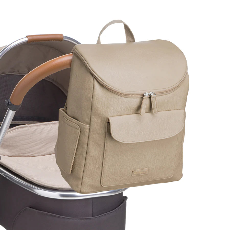 Lennox Vegan Leather Convertible Backpack Oatmeal