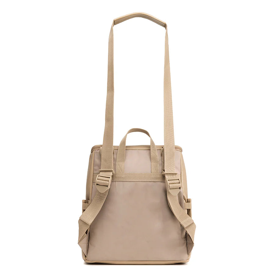 Lennox Vegan Leather Convertible Backpack Oatmeal