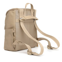Lennox Vegan Leather Convertible Backpack Oatmeal