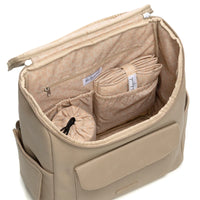 Lennox Vegan Leather Convertible Backpack Oatmeal