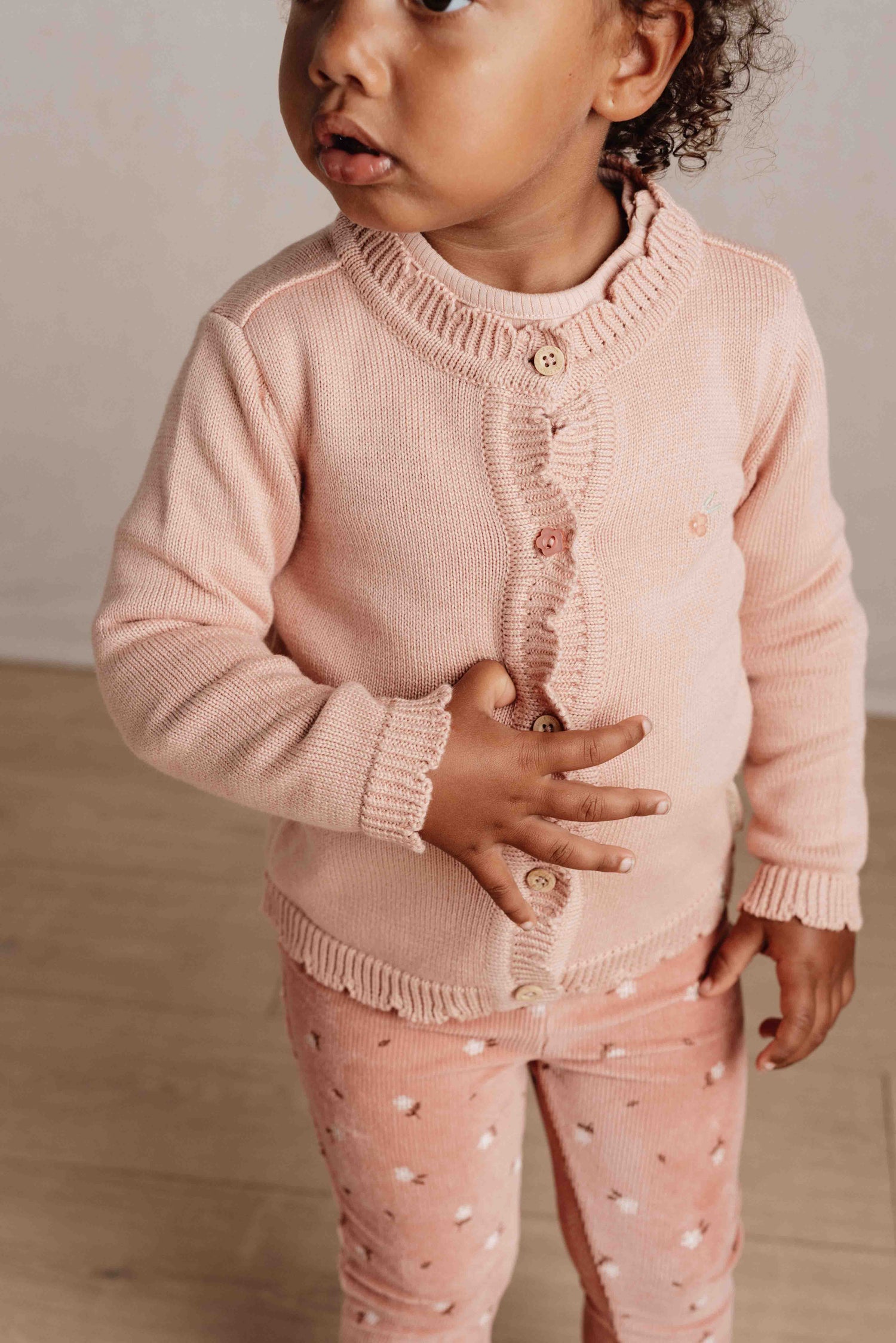 Knitted Cardigan Soft Rose | Little Farm