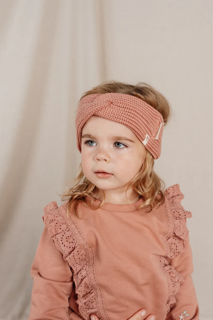 Knitted Headband Warm Rose | Little Farm