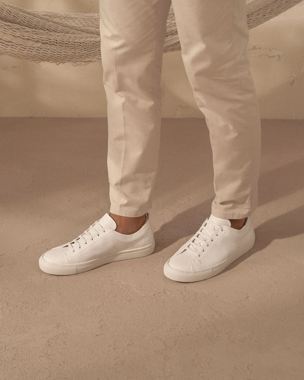 Men's Calf Leather Sneakers Canyon - White