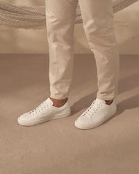 Men's Calf Leather Sneakers Canyon - White