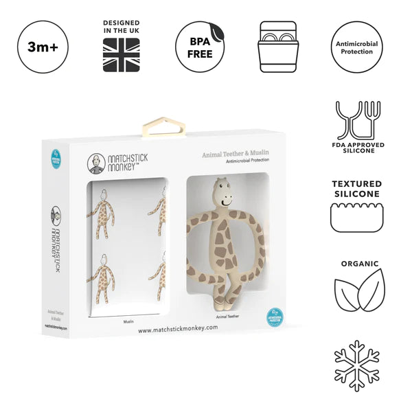 Gigi Giraffe Teether & Muslin Gift Set