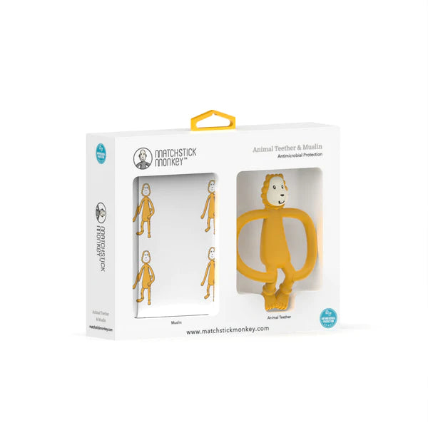 Ludo Lion Teether & Muslin Gift Set