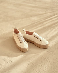 Women's La Havana Lace-Up Espadrilles - Organic Hemp White