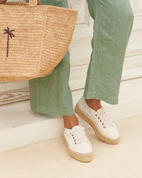 Women's La Havana Lace-Up Espadrilles - Organic Hemp White