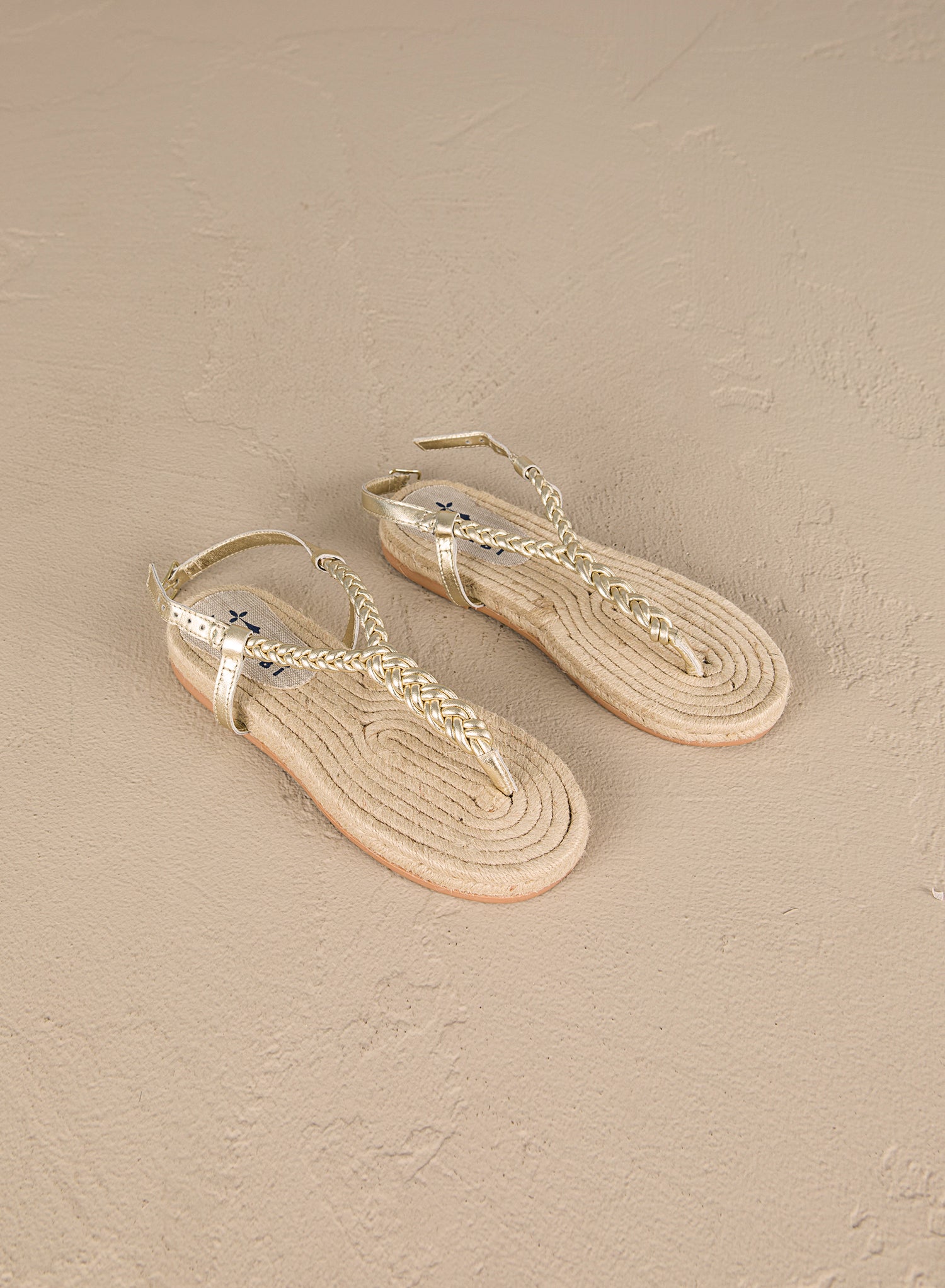 Women's Leather Braid Thong Sandals Canyon - Platinum