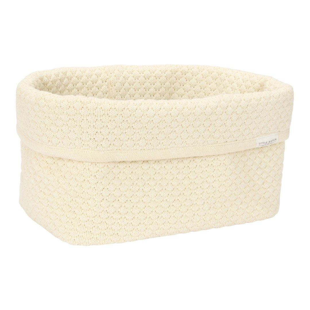 Knitted storage basket large Pure Soft White