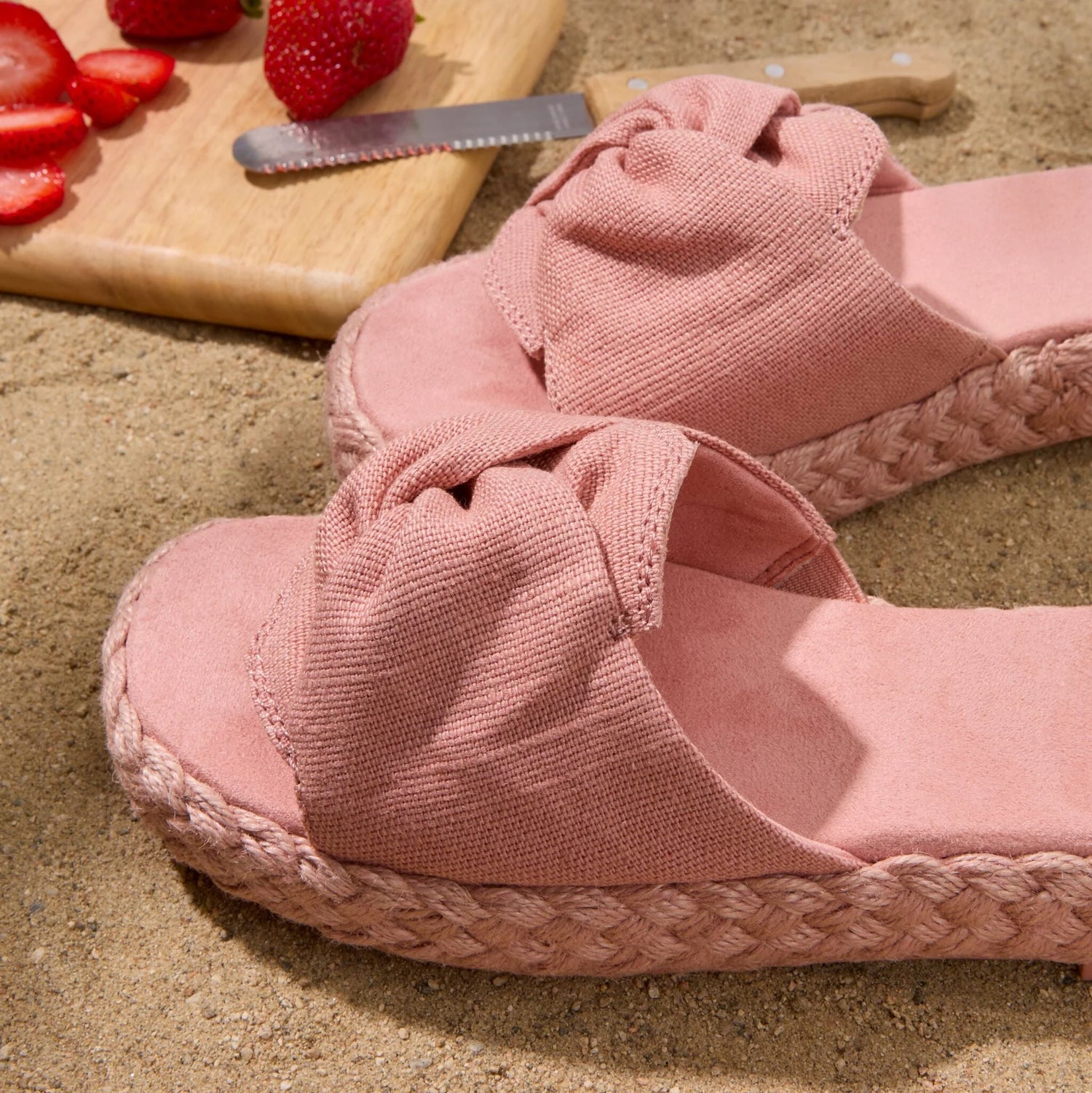 Women's Abby Slide Platform Knot Sandal | Bloom Heritage Canvas