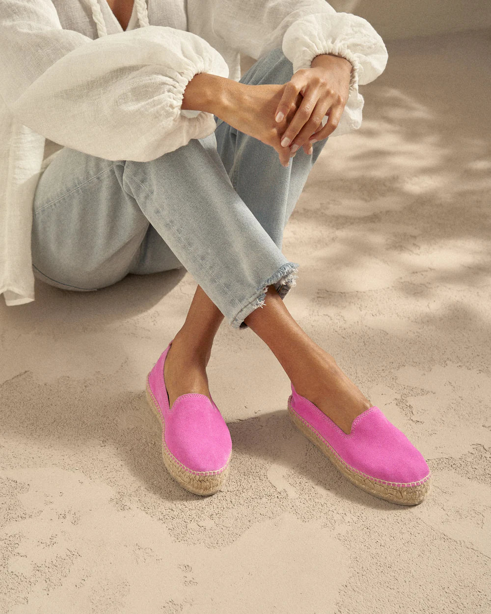 Women's Suede Double Sole Espadrilles Hamptons - Bold Pink