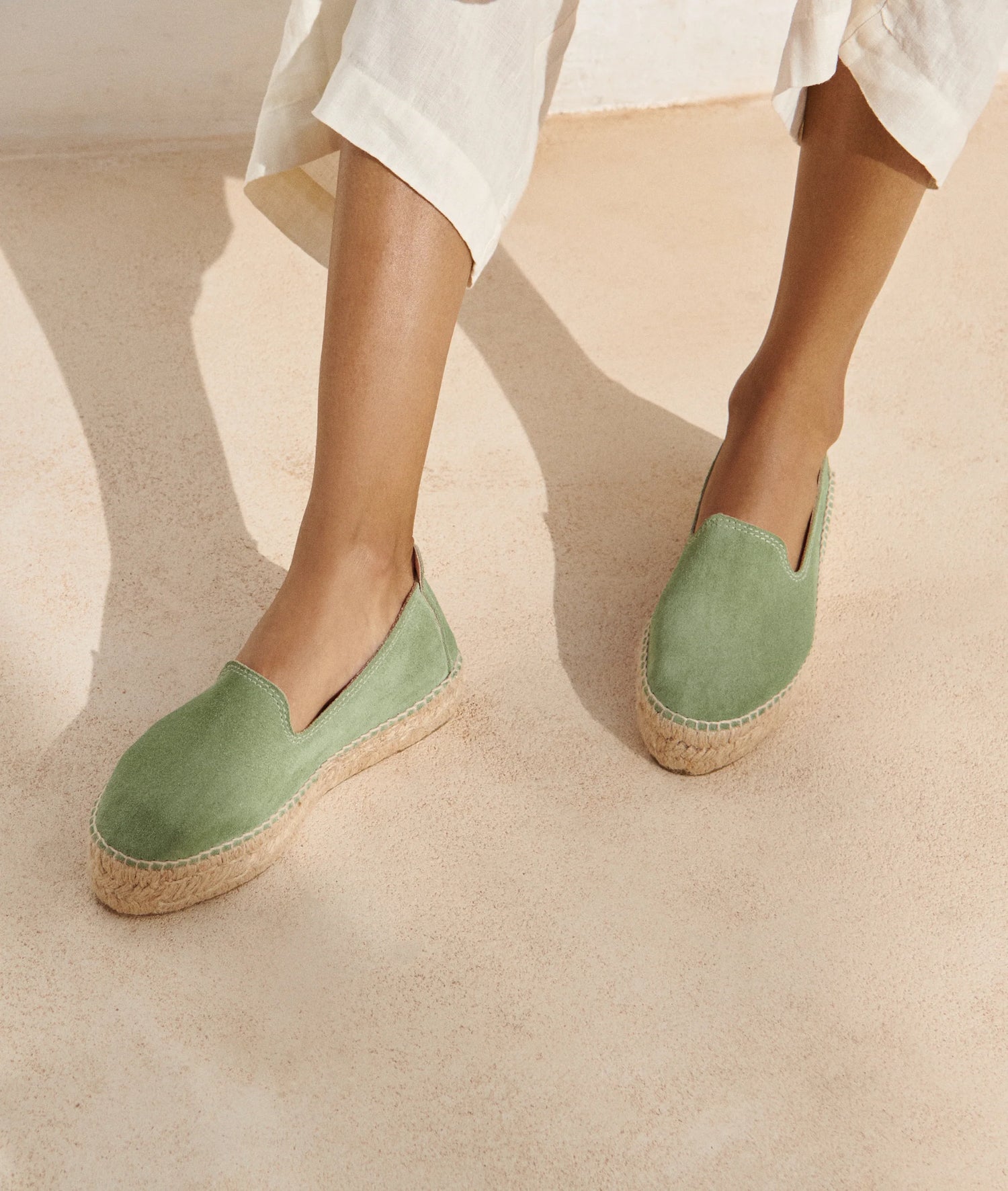Women's Suede Double Sole Espadrilles Hamptons - Sage