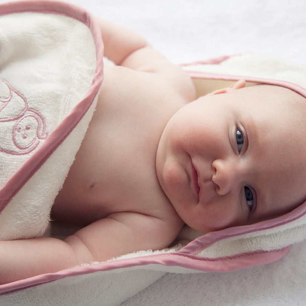 Cuddledry 'Hands-free' baby towel pink edge