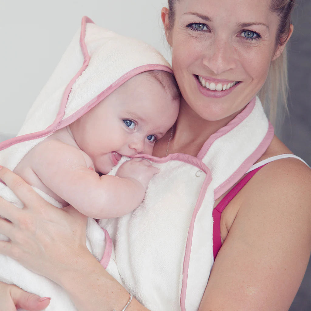 Cuddledry 'Hands-free' baby towel pink edge