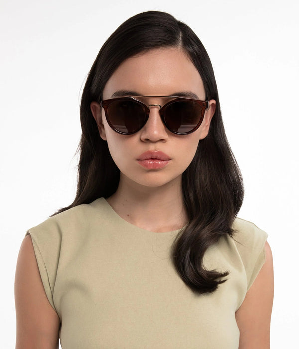 Aldie-2 Round Recycled Sunglasses Brown