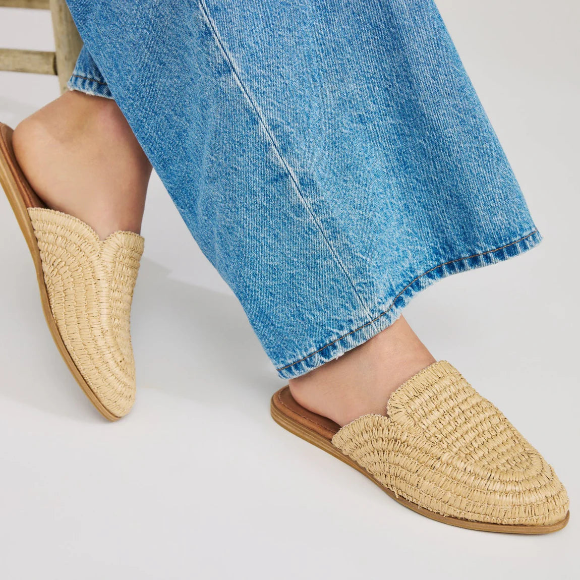 Women's Jade Flats - Almond Raffia