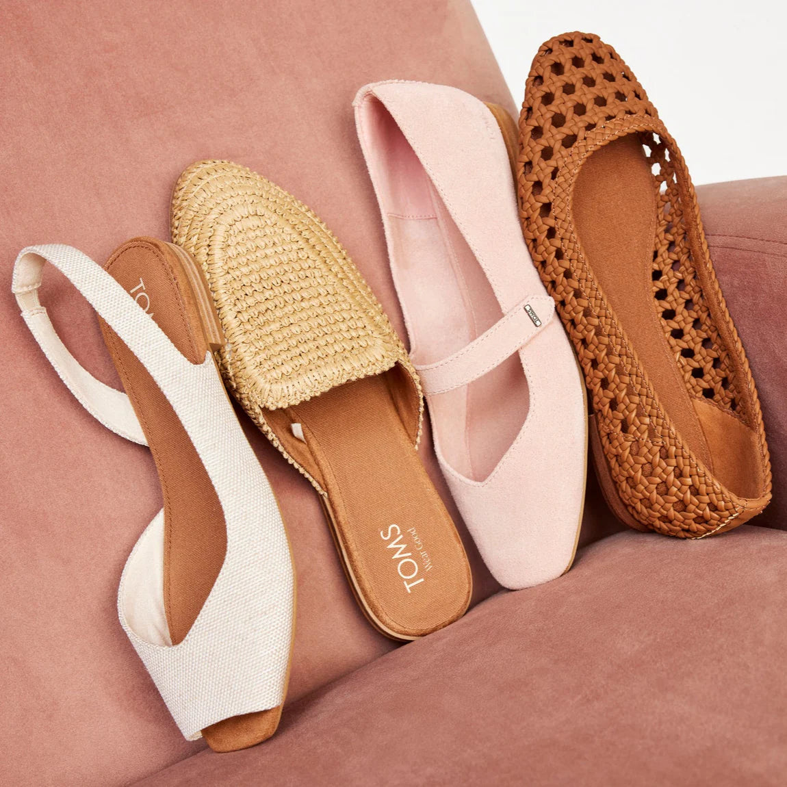 Women's Jade Flats - Almond Raffia