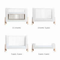 Hera Convertible Cot Bed Natural & Walnut