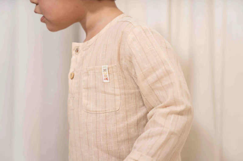 Linen shirt long sleeves Sand Stripes