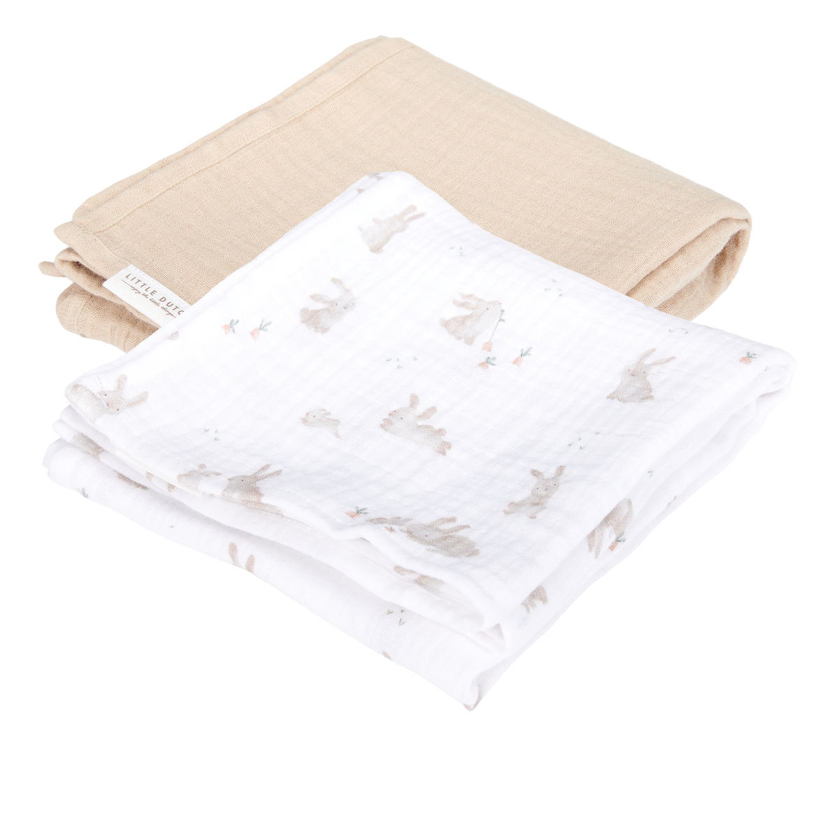 Muslin Swaddles 70 x 70 Beige/Baby Bunny