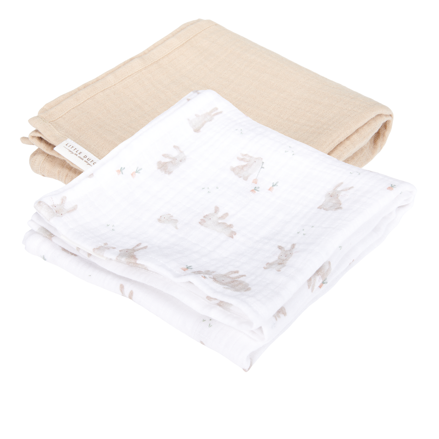 Muslin Swaddles 70 x 70 Beige/Baby Bunny