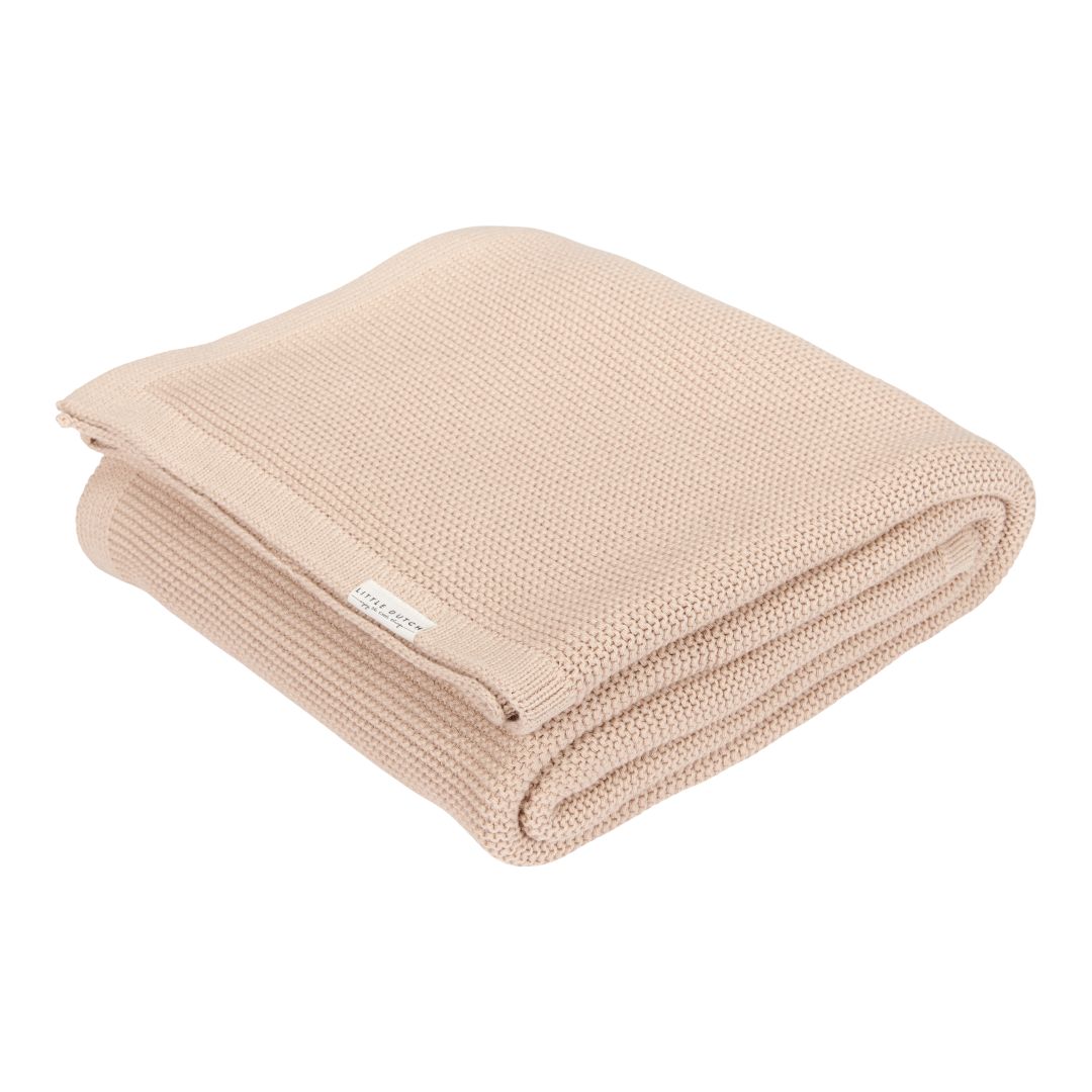 Knitted cot blanket Beige