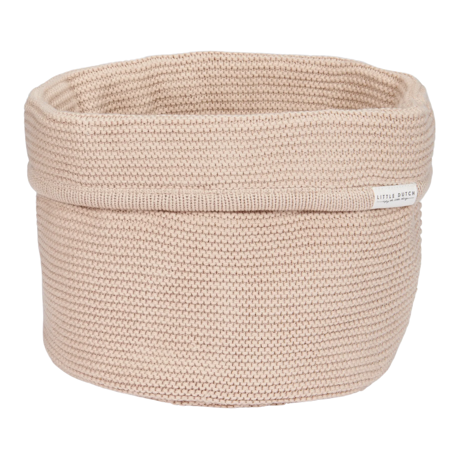 Knitted storage basket round Beige