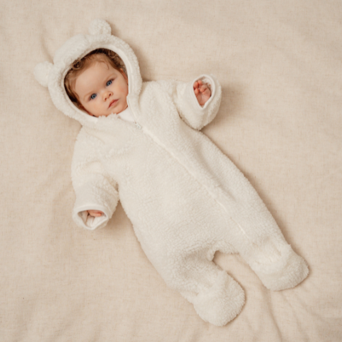 Teddy one-piece suit Baby Bunny White