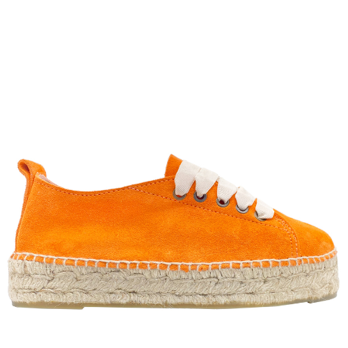 Women's Suede Lace-Up Espadrilles Hamptons - Sunset Orange