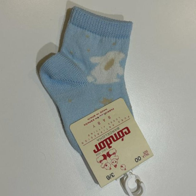 Bunny embroidery socks - Baby Blue