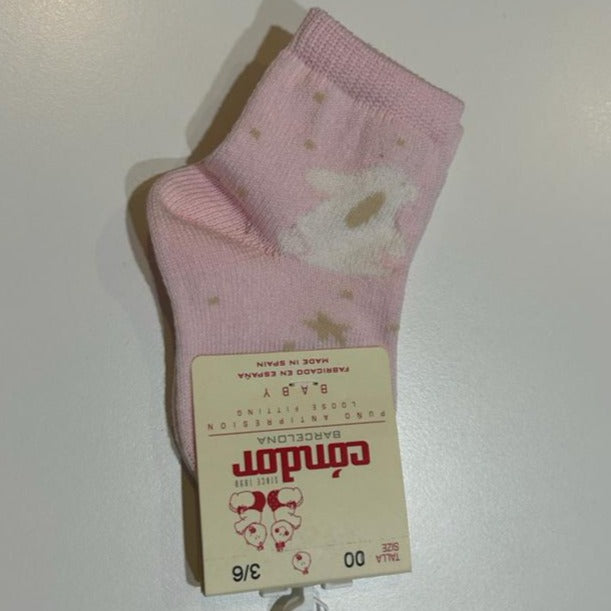 Bunny embroidery socks - Pale Pink