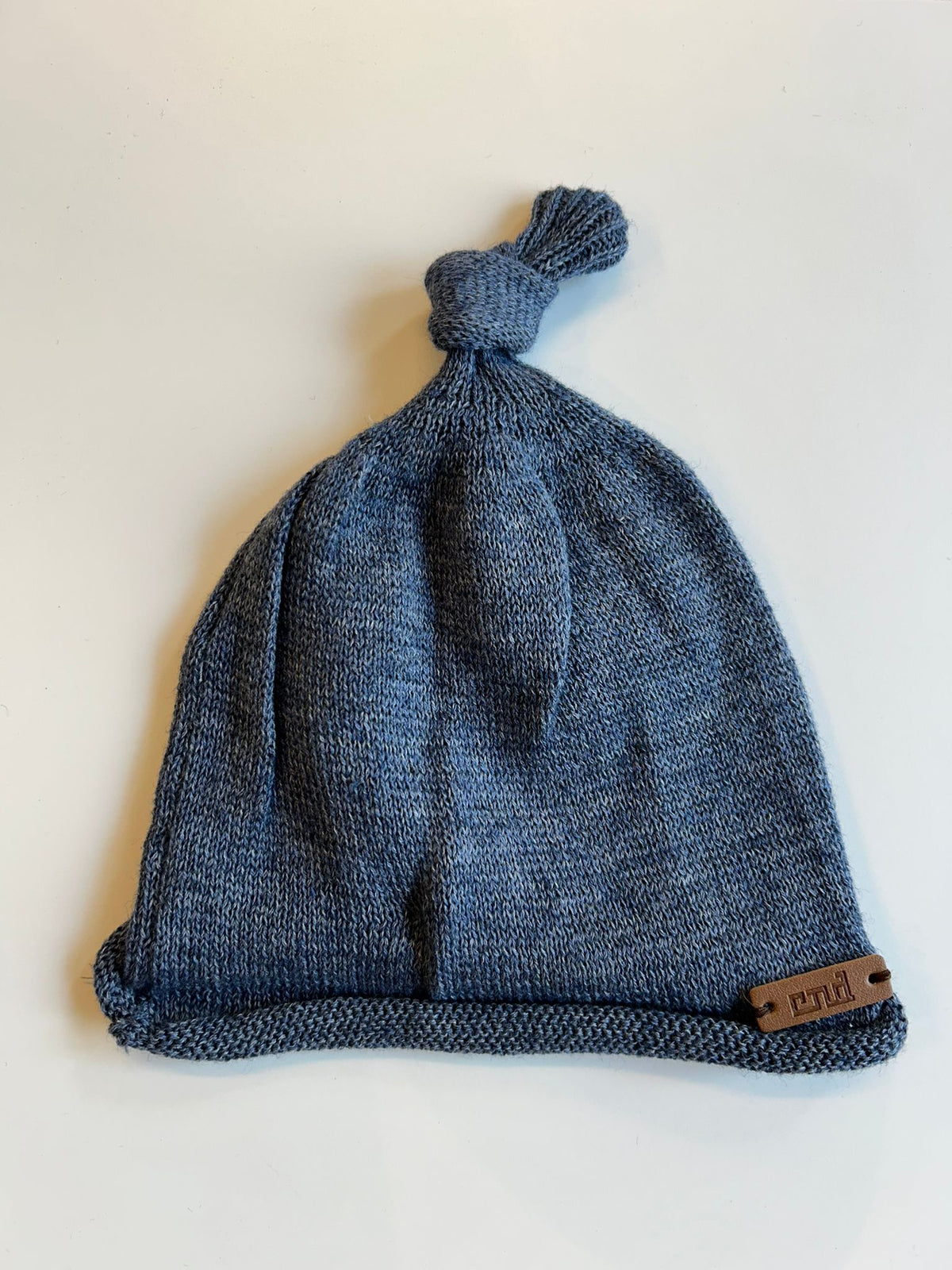 Cotton-Wool Knit Hat With Noeud