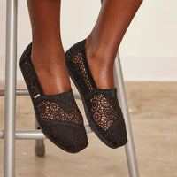 Women's Alpargata Moroccan Crochet Black