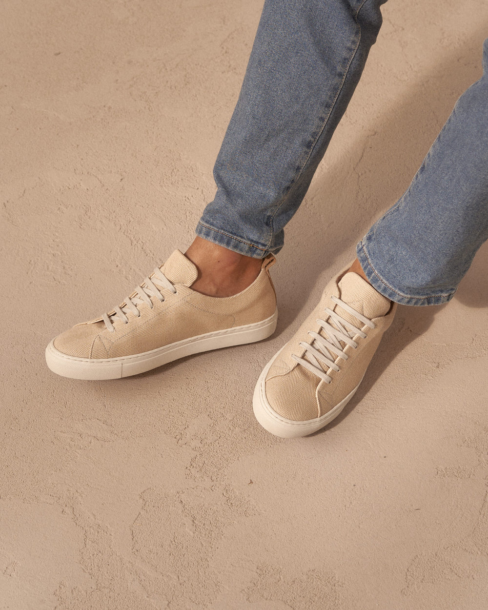 Men's Cotton Chevron Sneakers - Yucatan Natural