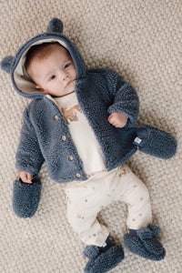 Teddy Cardigan Stone Blue | Forest Friends