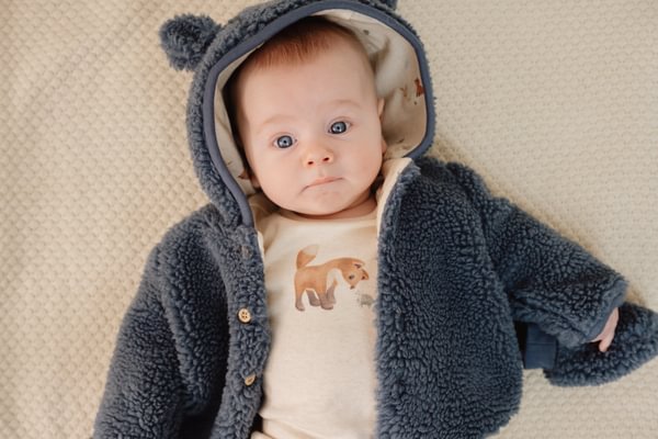 Teddy Cardigan Stone Blue | Forest Friends