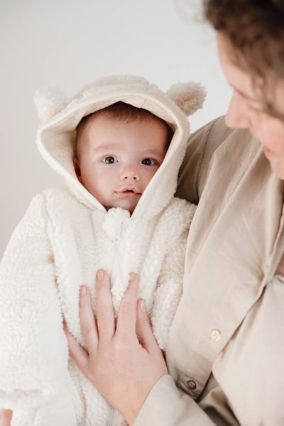 Teddy One Piece Suit Off White | Newborn Naturals