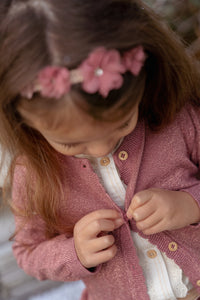 Pink Buttons Knitted Cardigan | Fairy Garden