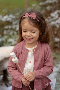 Pink Buttons Knitted Cardigan | Fairy Garden