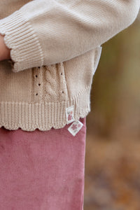 Sand Ruffle Knitted Sweater | Fairy Garden