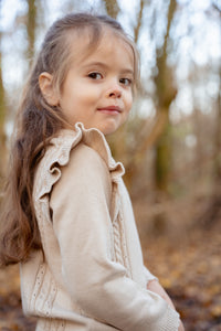 Sand Ruffle Knitted Sweater | Fairy Garden