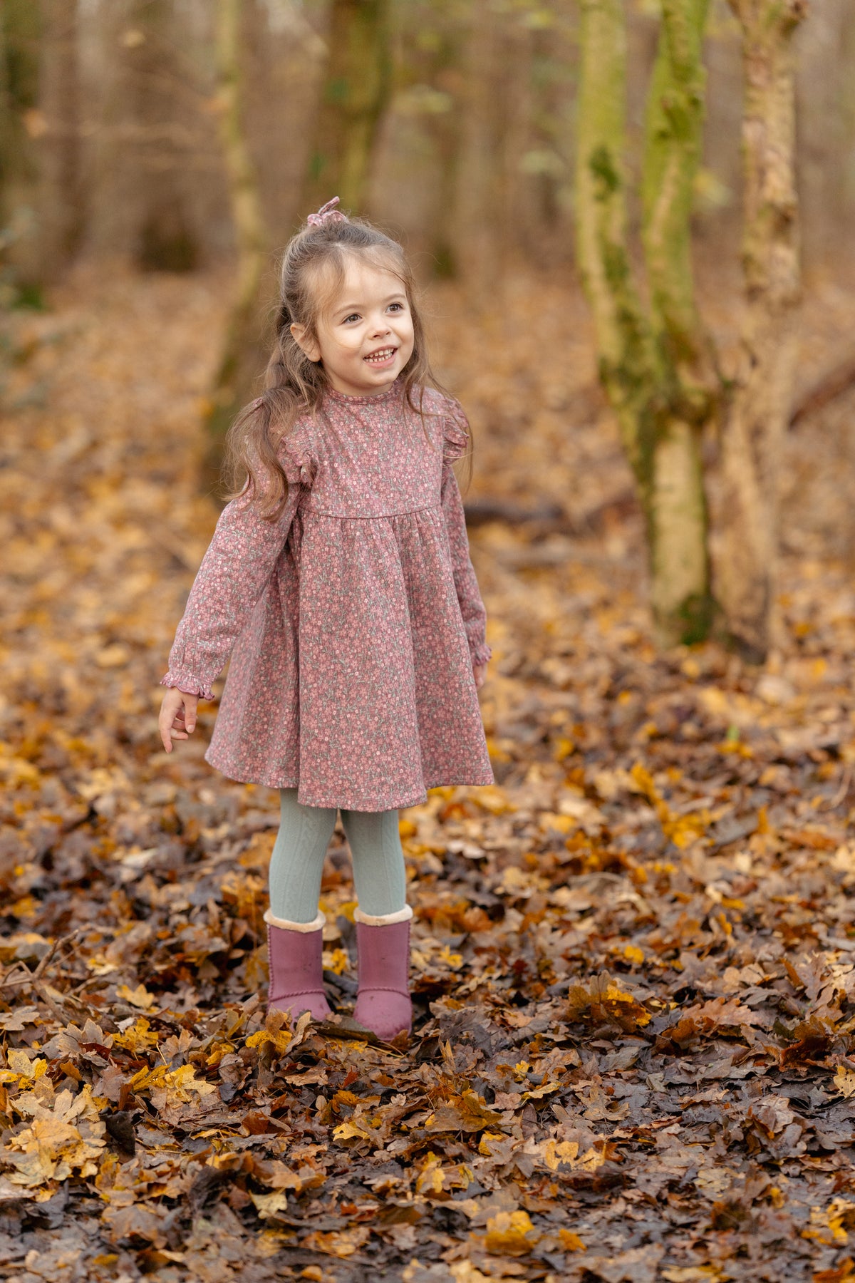 2-pack Tights Pink & Garden Green | Fairy Garden